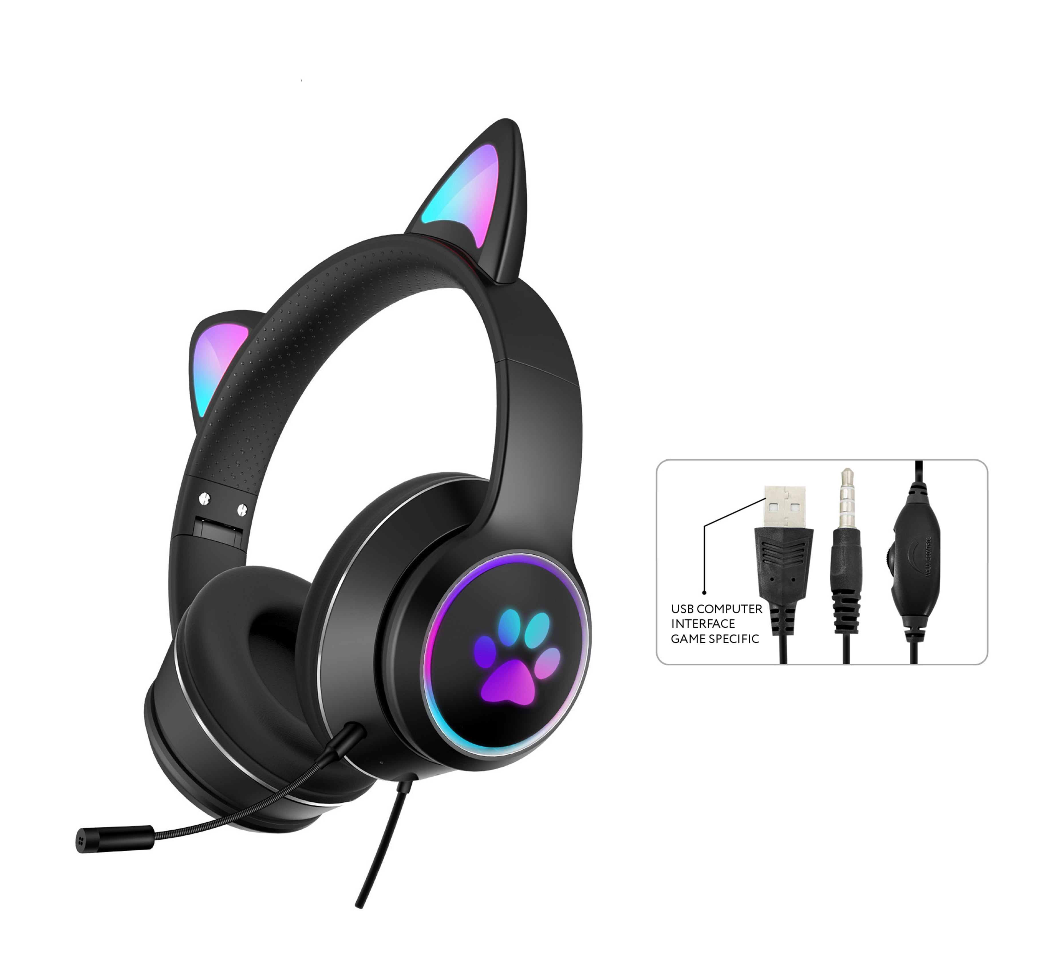 AKZ-022 RGB Cat Ear Headset for PC