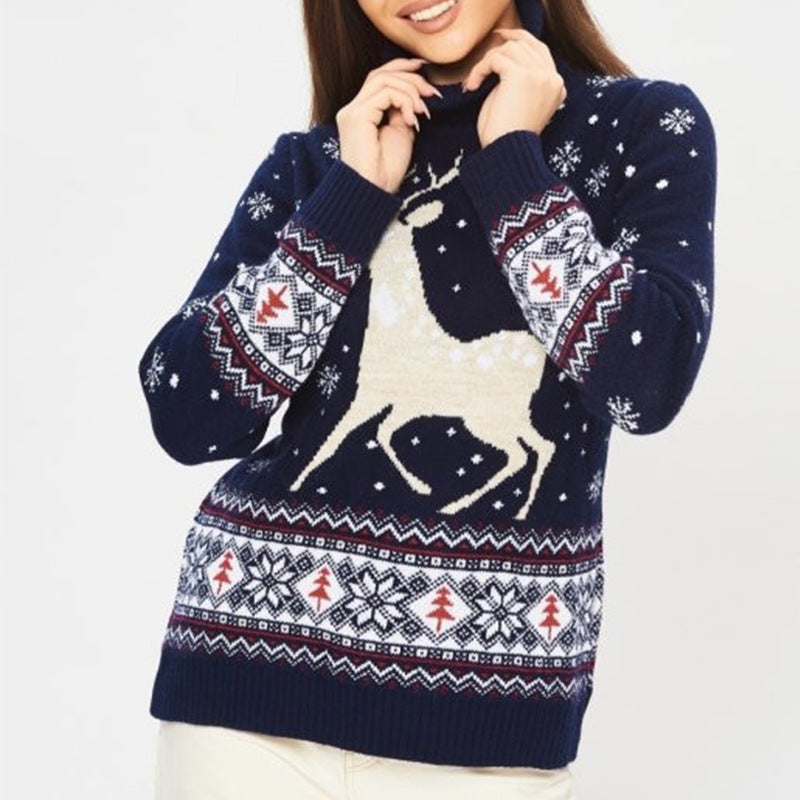 Santa Claus reindeer knit sweater lazy casual sweater base shirt