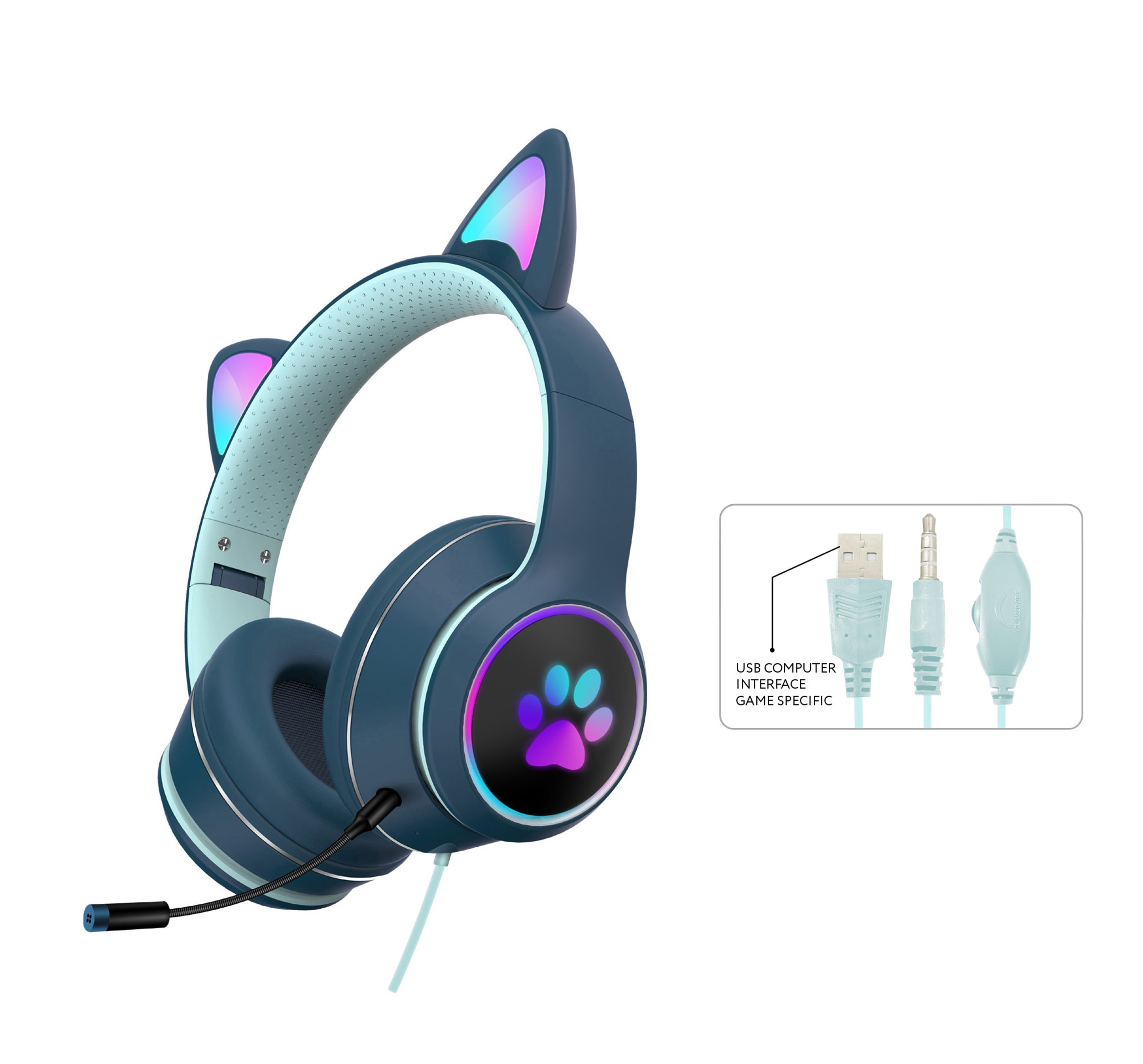 AKZ-022 RGB Cat Ear Headset for PC