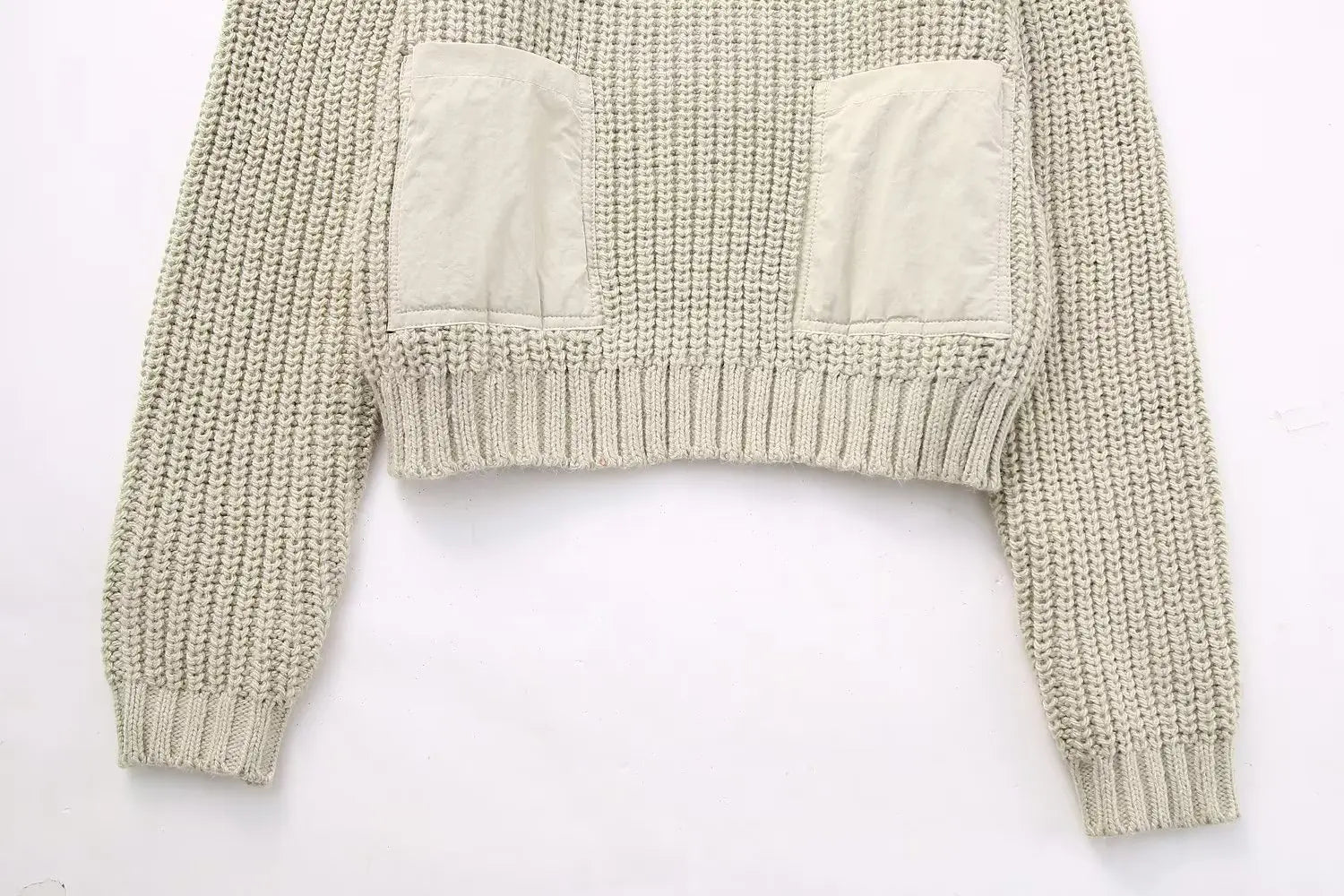 Contrast Cropped Sweaters for Women  Pullovers Knitted Sweater Woman Long Sleeve Ribbed Women's Sweater Autumn Jerseys