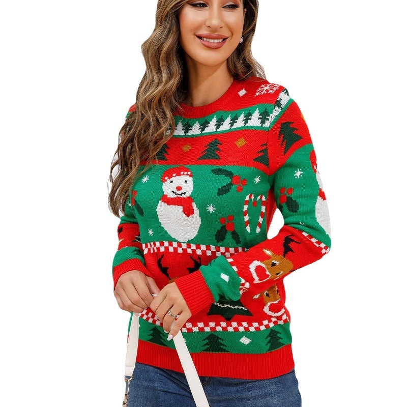 Christmas sweater cartoon jacquard pullover knitted sweater