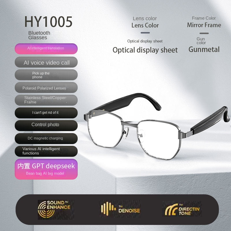 Bluetooth Smart AI Sunglasses Multi functional Real time Translation Headphones Call Listening to Music