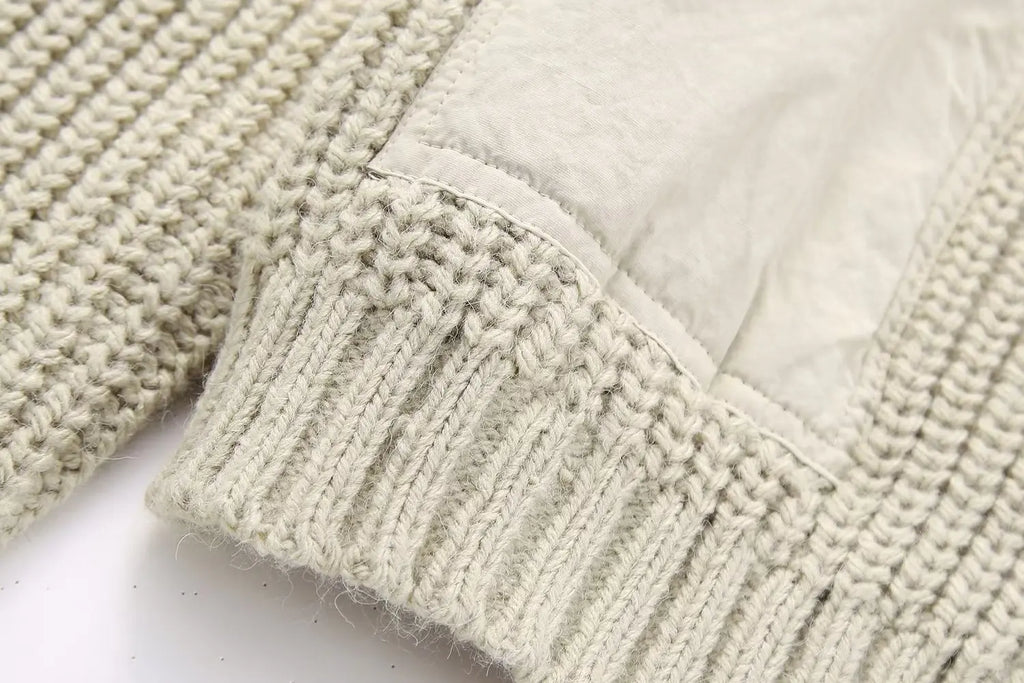 Contrast Cropped Sweaters for Women  Pullovers Knitted Sweater Woman Long Sleeve Ribbed Women's Sweater Autumn Jerseys