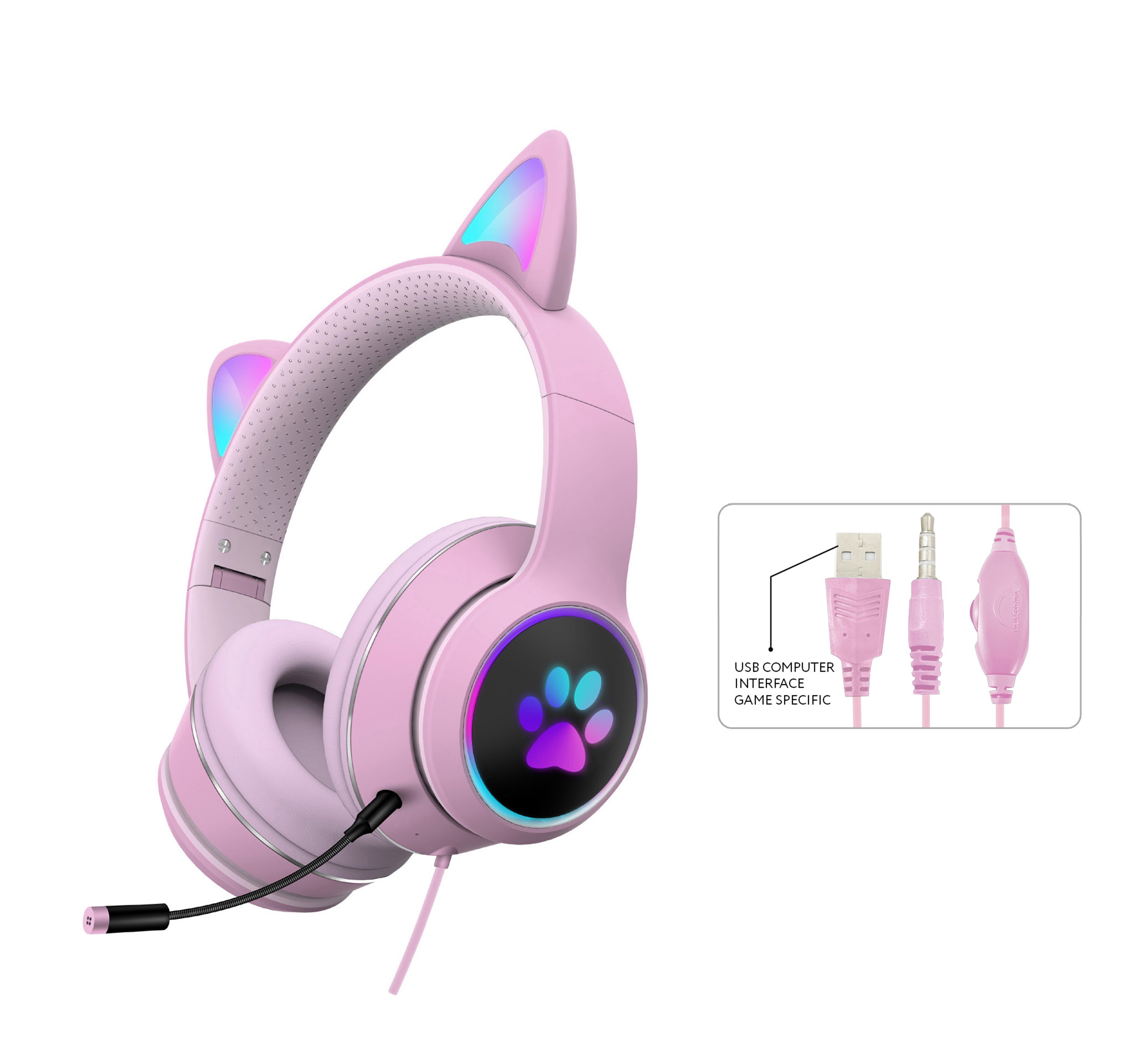 AKZ-022 RGB Cat Ear Headset for PC