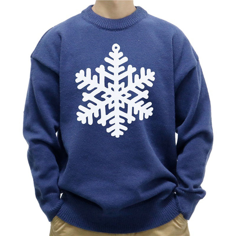 Christmas hot stamping knitted sweater with pullover sweater