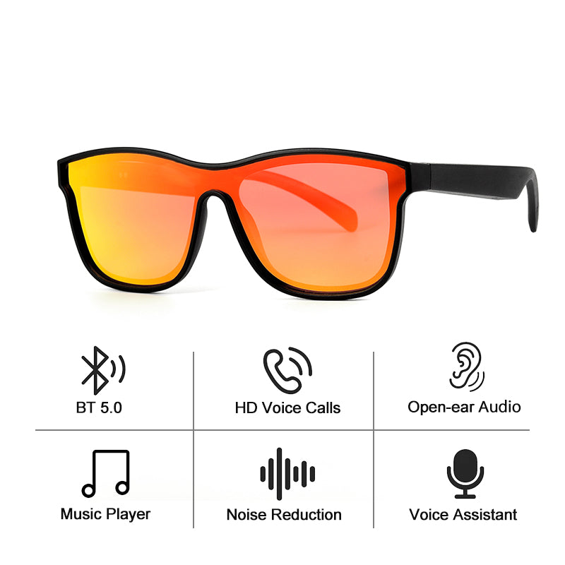 New KY03 Semi-Open Bluetooth Glasses Music Call Voice Control Sports Sunglasses Smart Glasses
