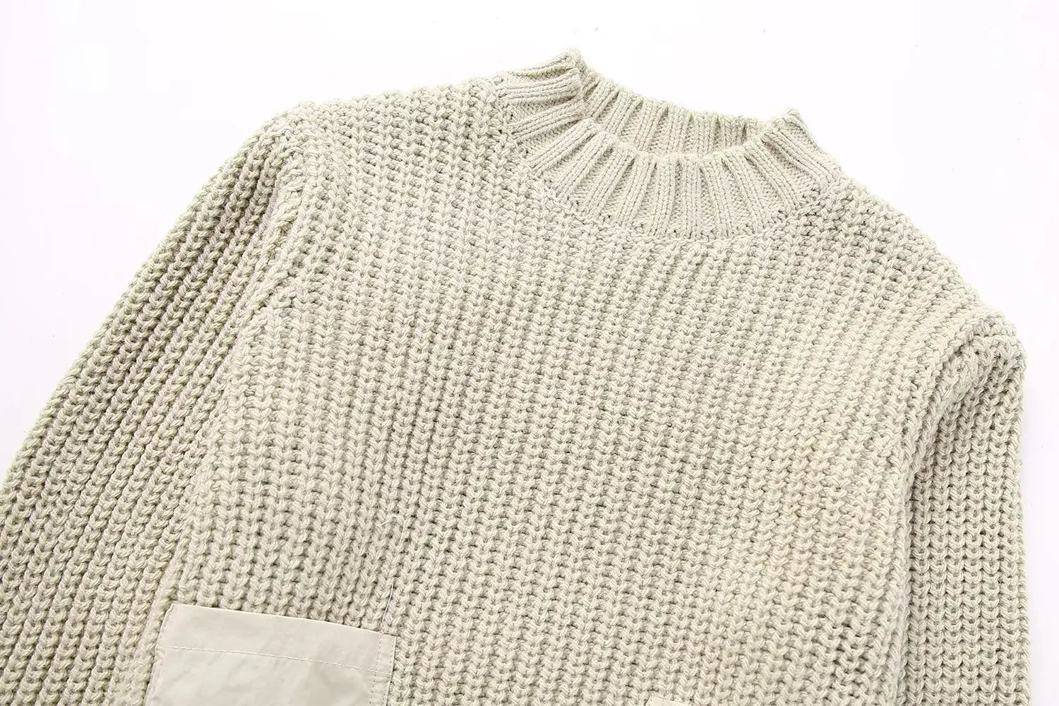 Contrast Cropped Sweaters for Women  Pullovers Knitted Sweater Woman Long Sleeve Ribbed Women's Sweater Autumn Jerseys