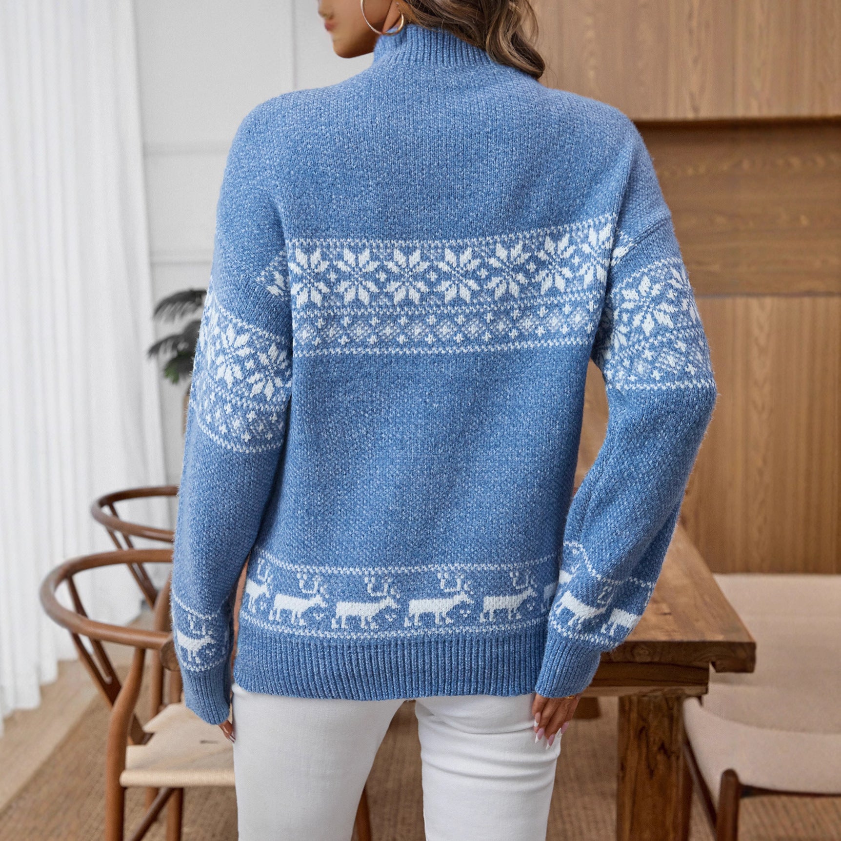 Sweater Women's Half-high Collar Pullover Long-sleeved Knitwear