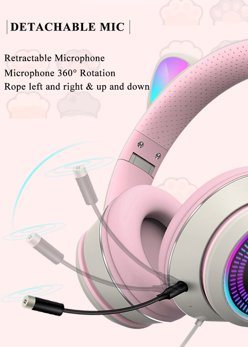AKZ-023 RGB Cat Ear Gaming Headset