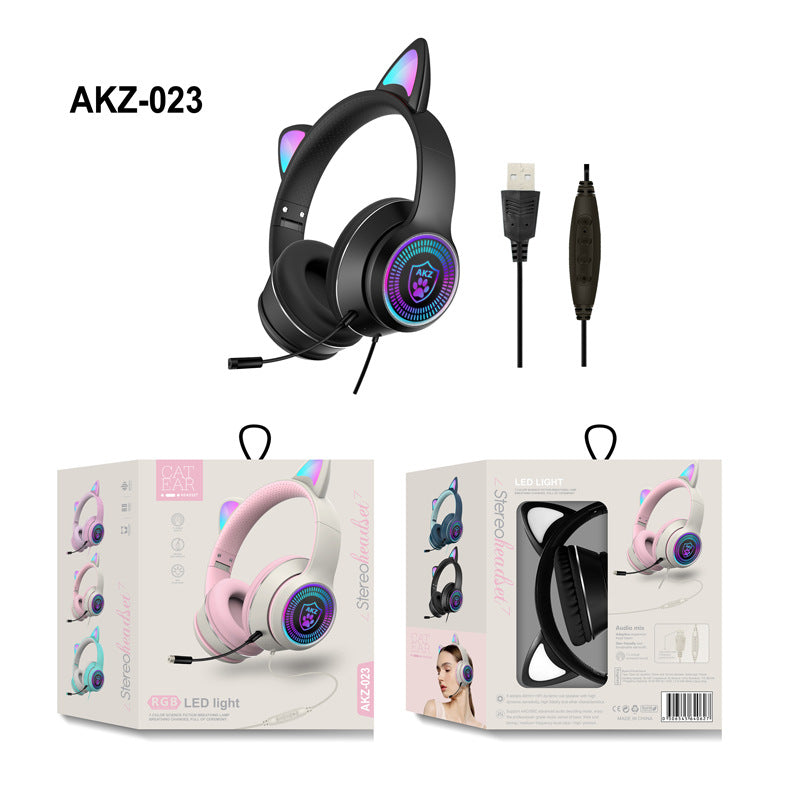 AKZ-023 RGB Cat Ear Gaming Headset