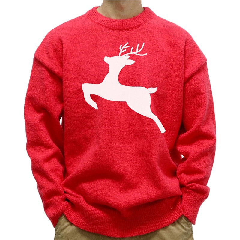 Christmas hot stamping knitted sweater with pullover sweater