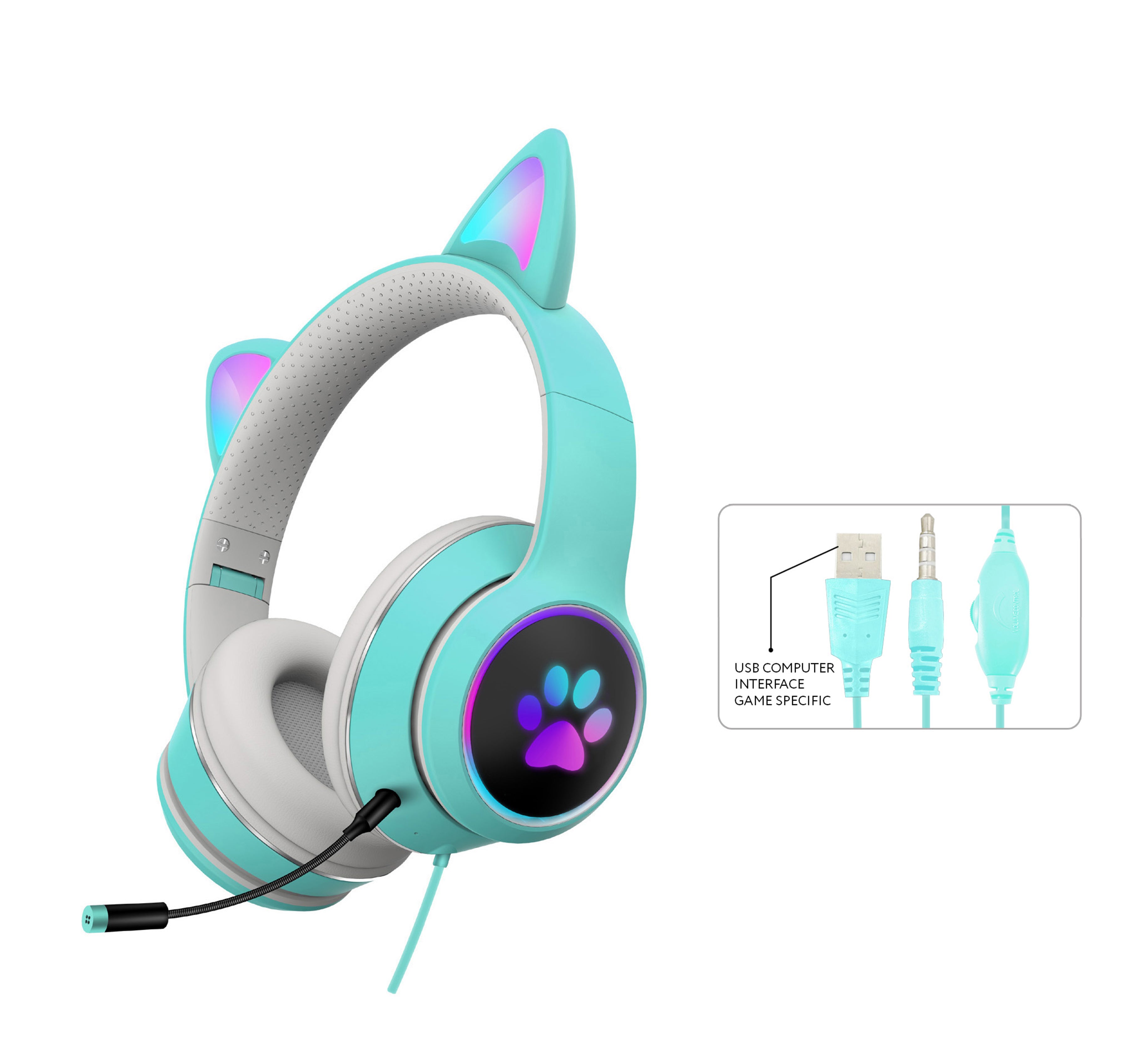 AKZ-022 RGB Cat Ear Headset for PC