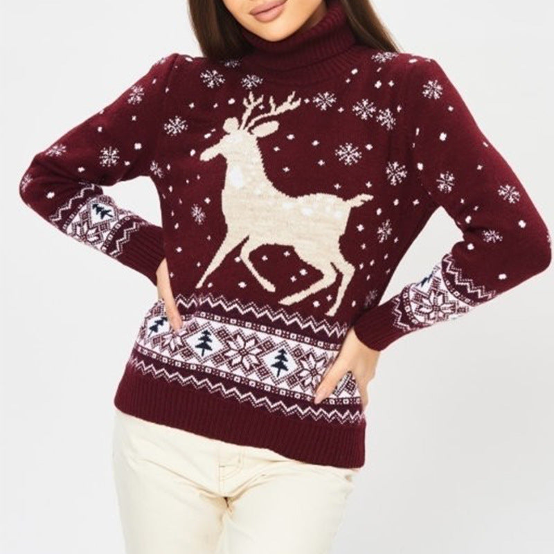 Santa Claus reindeer knit sweater lazy casual sweater base shirt