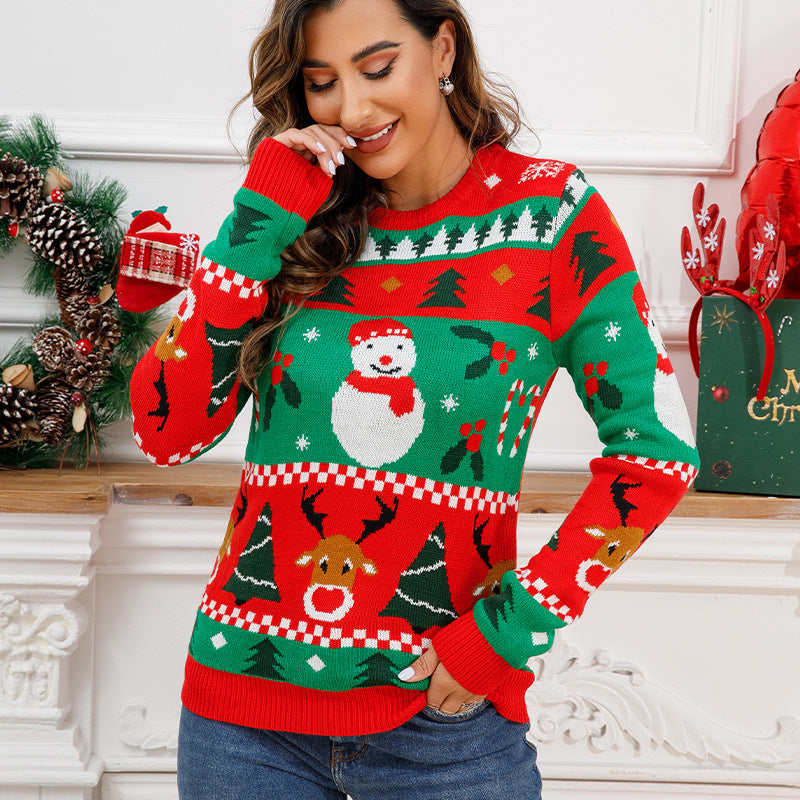 Christmas sweater cartoon jacquard pullover knitted sweater