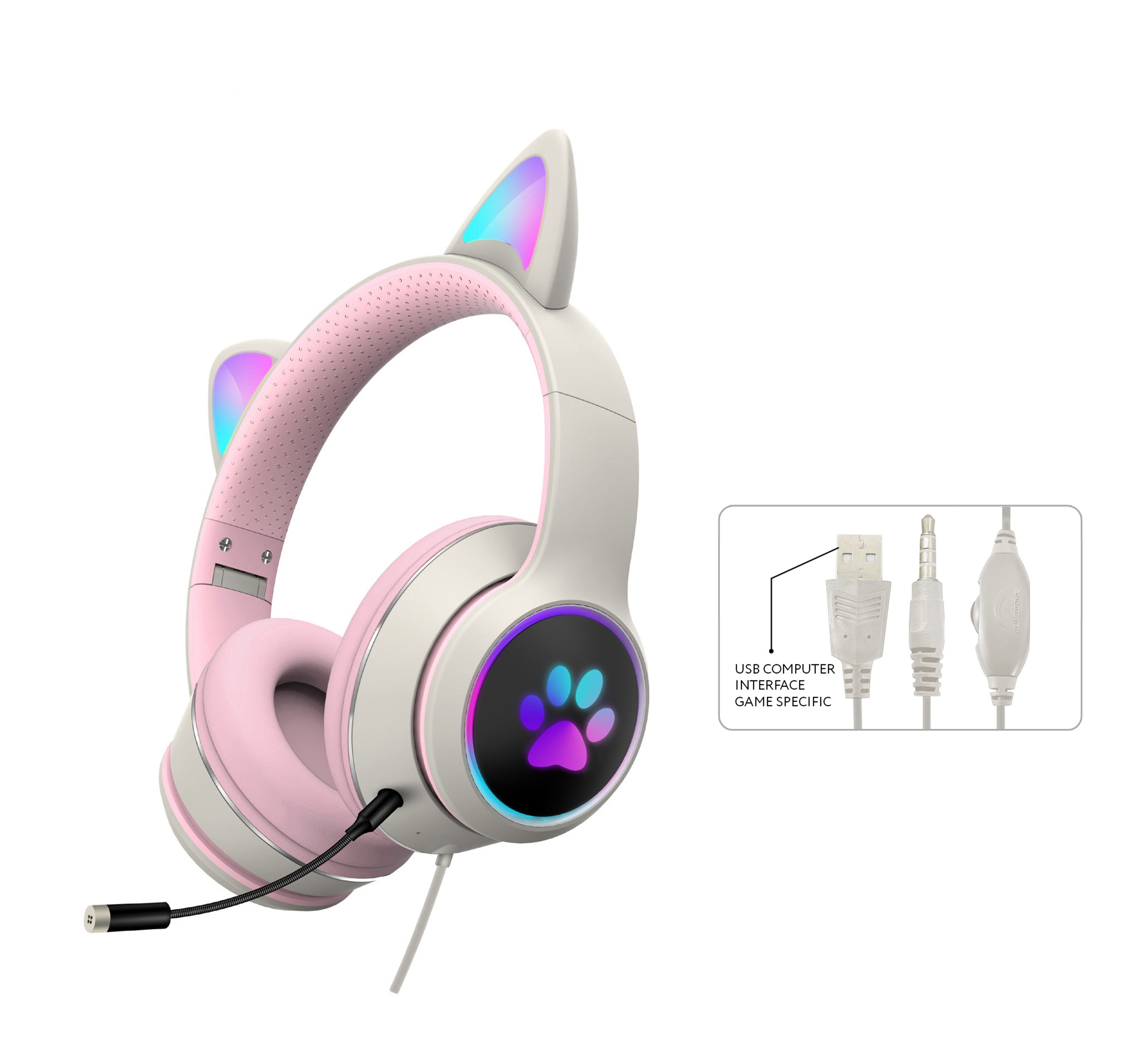 AKZ-022 RGB Cat Ear Headset for PC