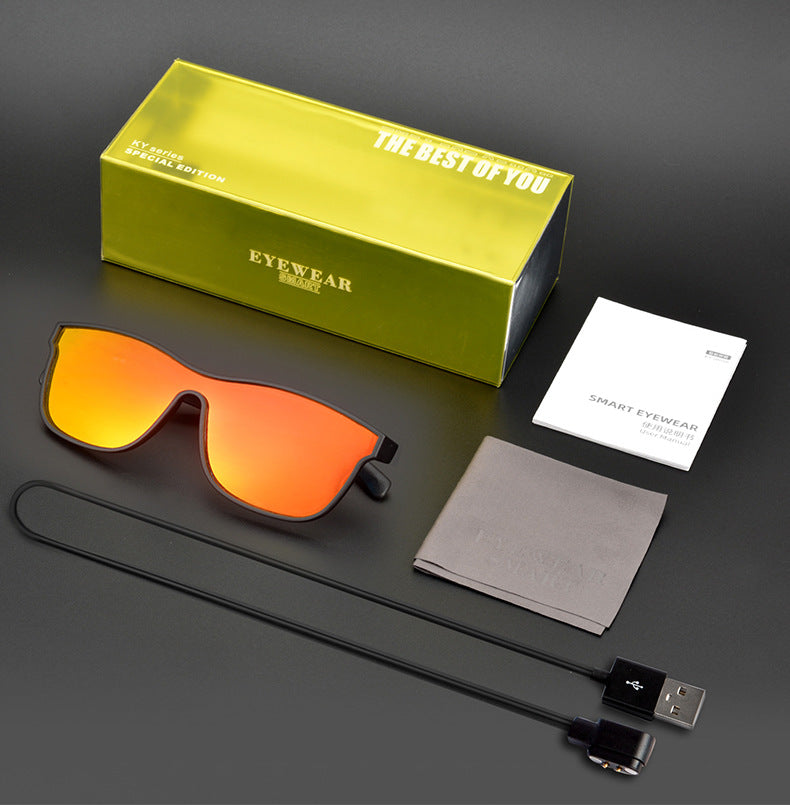 New KY03 Semi-Open Bluetooth Glasses Music Call Voice Control Sports Sunglasses Smart Glasses